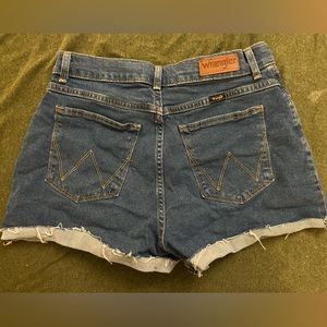 High-Rise Frayed Wrangler Shorts